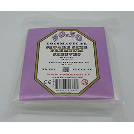 docsmagic.de 50 Premium Mini Square Board Game Sleeves - 51 x 51-53 x 53 - Kingdom Death Board Game Sleeves