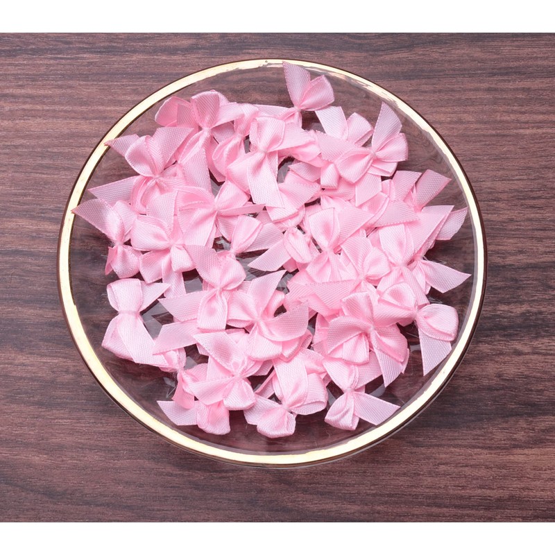 Sowaka 50 Pcs Mini Satin Ribbon Bow 0.9 Inch Small