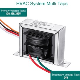 Fiada 1 Pack 24V 40VA Control Transformer, Primary 120, 208, 240V Secondary 24V, HVAC Furnace Transformer Multi Tap