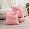 FUTEI Pink Striped Decorative Throw Pillow Covers 20x20 Inch Set