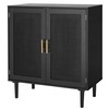 Finnhomy Finnhomy Sideboard Buffet Kitchen Storage Cabinet with Black Painted