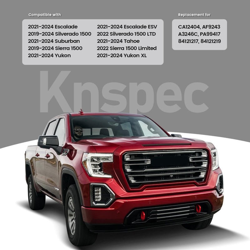 KNSPEC Engine Air Filter Compatible With 2019-2021 Chevy/GMC Truck, Silverado