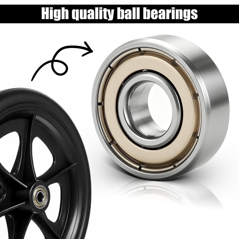 LIQWEI 4 Pack 8 Inch Walker Wheels Replacement, Solid Wheelchair