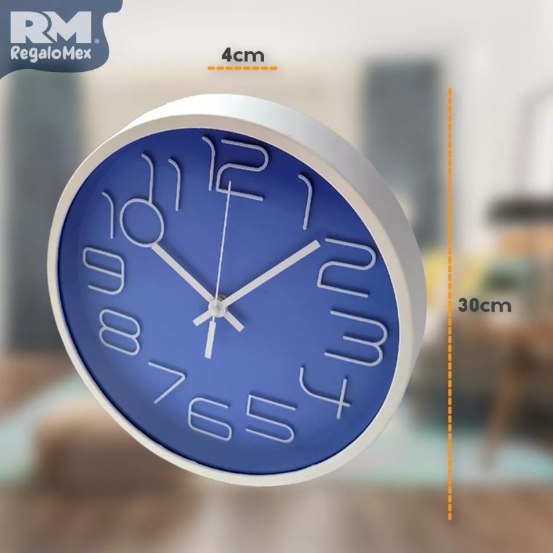 Rm Regalomex Reloj Análogo De Pared Diseño Innovador 30 Centímetros