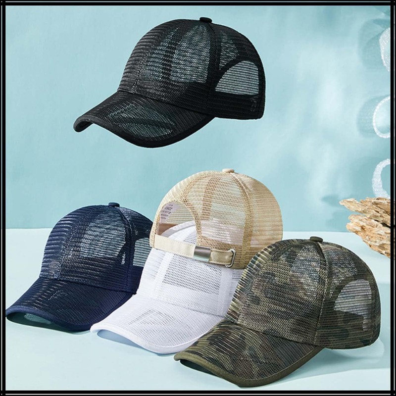 White Fang CZ068 Hat, Sports, Brim, Plain, Mesh, Stylish, Cool,