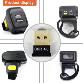Ring Bluetooth Barcode Scanner,Symcode 1D Scanners Wireless Finger Barcode Reader