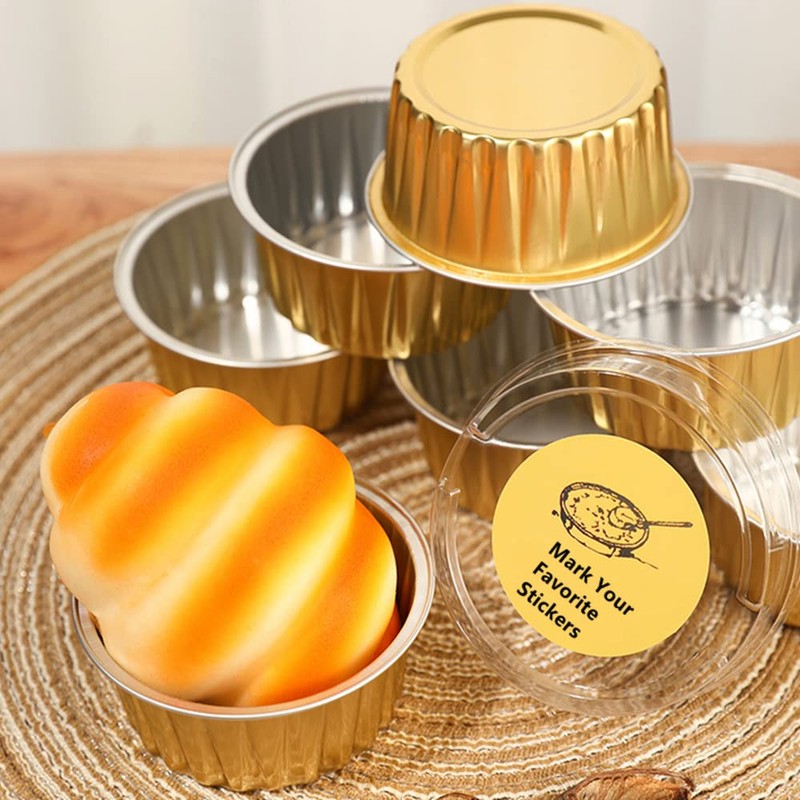 50 Set Disposable Cupcake Wrappers Cupcake Muffin Liners with Lids,