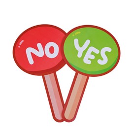 Yes No Voting Paddles | Portable Auction Paddles | True False Paddles, Quick Response Signs, Handy Teacher Classroom Event Supplies