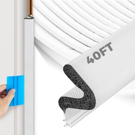 Weather Stripping Door Seal, 40 FT Kerf Foam Strip for Large Gaps, White