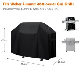 Grill Cover for Weber Summit 400 Series, Water-Resistant Oxford Fabric Barbecue Cover for Weber Summit 470/420