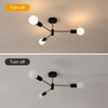 SENQIU Sputnik Ceiling Light, Black Golden Semi Flush Mount Ceiling