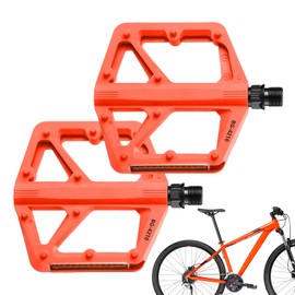 Cycling Pedals,Road Bike Pedals - Reflective Equipment Replacement with 10 Anti-Skid Pins for Indoor Gym Cardio Workout Cycling Home Outdoor Use