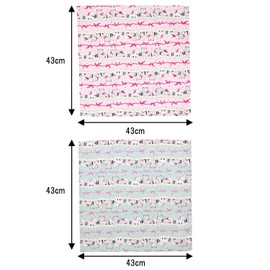 KIYOHARA CMC21-LC Lunch Cloth, Set of 2, Width 16.9 x Height 16.9 inches (43 x 43 cm), Piano, Cat, Pink, Green