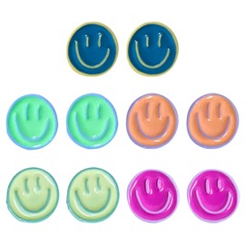 Zalizr 10 PCS Smiley Face Fridge Magnets, Colorful Cute Decorative Magnets for Refrigerator, Locker, Whiteboard, Kitchen, Office, Classroom (23 MM/0.9 in)