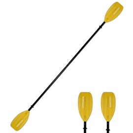 WONITAGO Kayak Paddles with Aluminum Shaft and PP Blade, Portable Kayaking Oars for Inflatable Kayak, Packrafts and Backpacking, Adjustable 220-240 cm/86-94 Inches, 5 Piece, Yellow