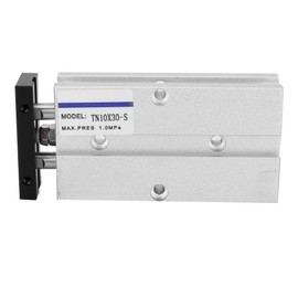 Air Cylinder, TN10X30-S Double Rod Double Action Pneumatic Cylinder, 10mm Bore, Aluminum Alloy Pneumatic Cylinder, M5 x 0.8 mm Connect Tube Caliber, with Fixed Buffer