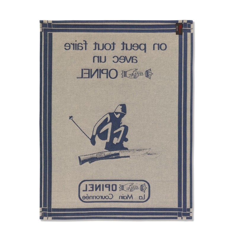 Opinel Unisex - Adult Kitchen Towel Jacquard Blue 50x70cm