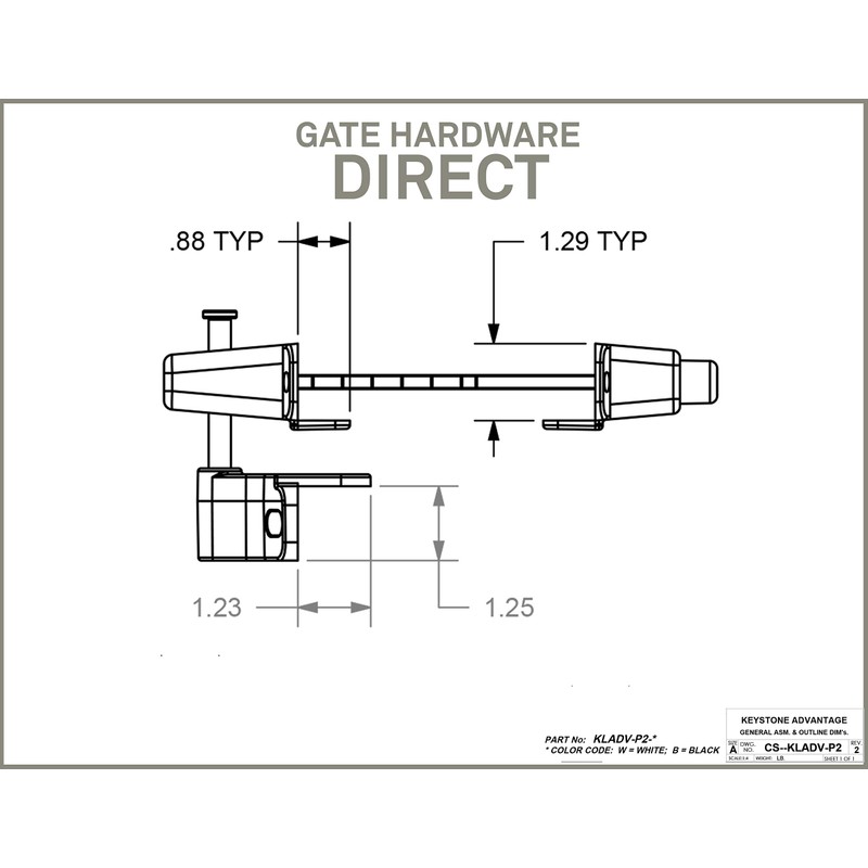 Keystone Black Zinc Diecast Metal Key Lockable Latch | 2-Sided