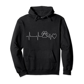 Paw Print Heartbeat EKG Veterinary Technician Vet Tech Gift Pullover Hoodie