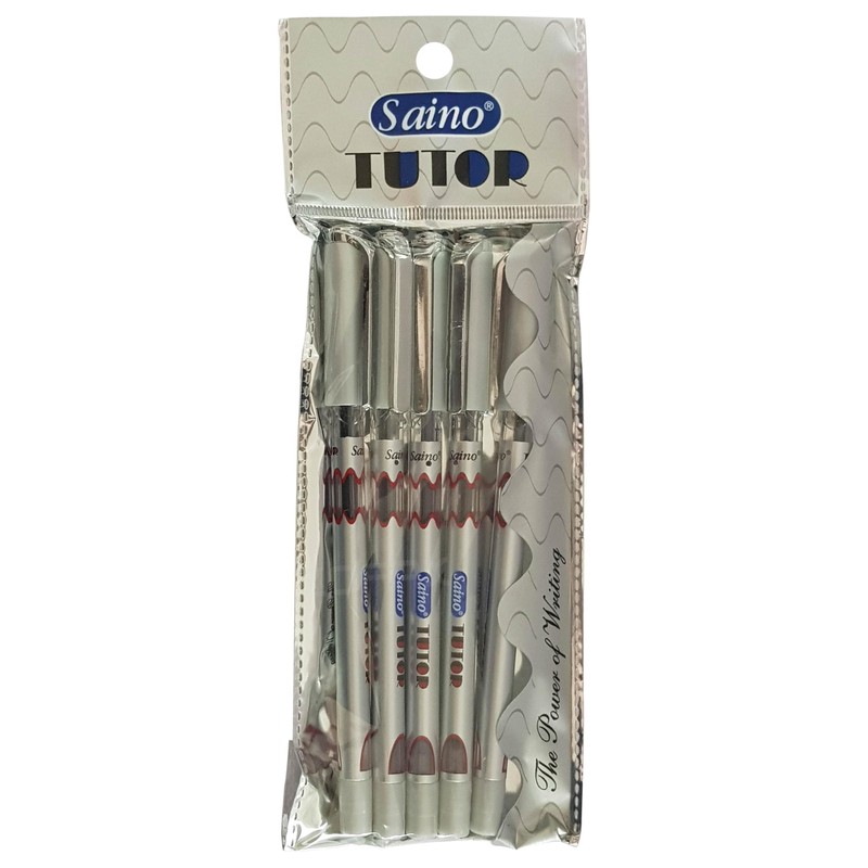 SAINO GlideStic Ballpoint Pens, BLUE, Fine Point (0.6mm), Pack of