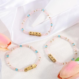 BAYLAY Niece Gifts From Auntie-Family Letter Bead Bracelets For Niece,Inspirational Jewelry Gifts For Birthday,Graduate,Back to Scool