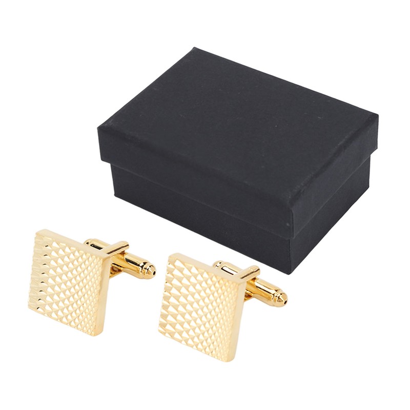 1 Pair French Cufflinks Double Layer Electroplating Polished Brass Gold