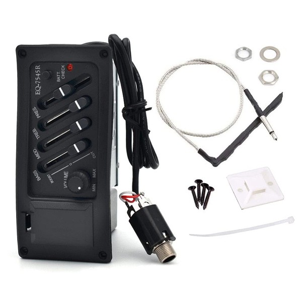 Jiayouy Guitar Pickup 4 Band EQ-7545R Preamp Amplifier Equalizer Tuner