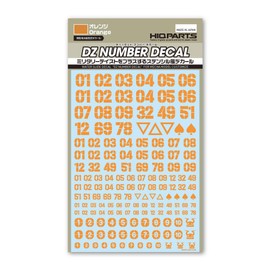 Haikyu Parts DZ Number Decal Orange 1 Piece Plastic Model Decal DZN-ORE