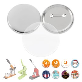BEAMNOVA 100 Sets of Metal Button Supplies Blank 44mm / 1.73 in (Approx. 1-3/4 inch) for Button Maker Machine, Slick Metallic Back, Badge Making Parts Round DIY Pin Maker