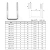 304 Stainless Steel Square U Bolt M8 x 55 x