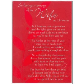 Grave Card - In loving memory Of My Wife At Christmas - Free Card Holder - CM04.