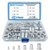 BESTYCHAO 120pcs Aluminum Rivet Nut Flat Head Threaded Insert Rivet