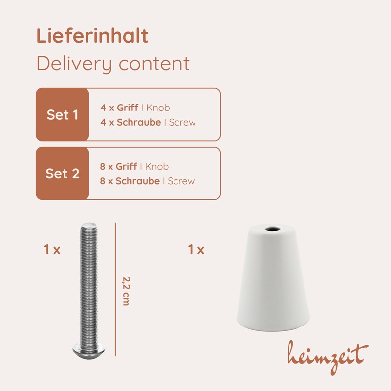 heimzeit Cone Cabinet Knobs for Doors, Drawers and Dressers Made
