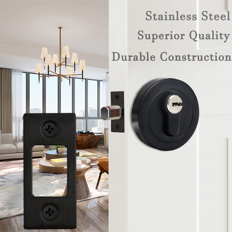 Stainless Steel Deadbolt Strike Plate Square Round Corner Backplate 1"