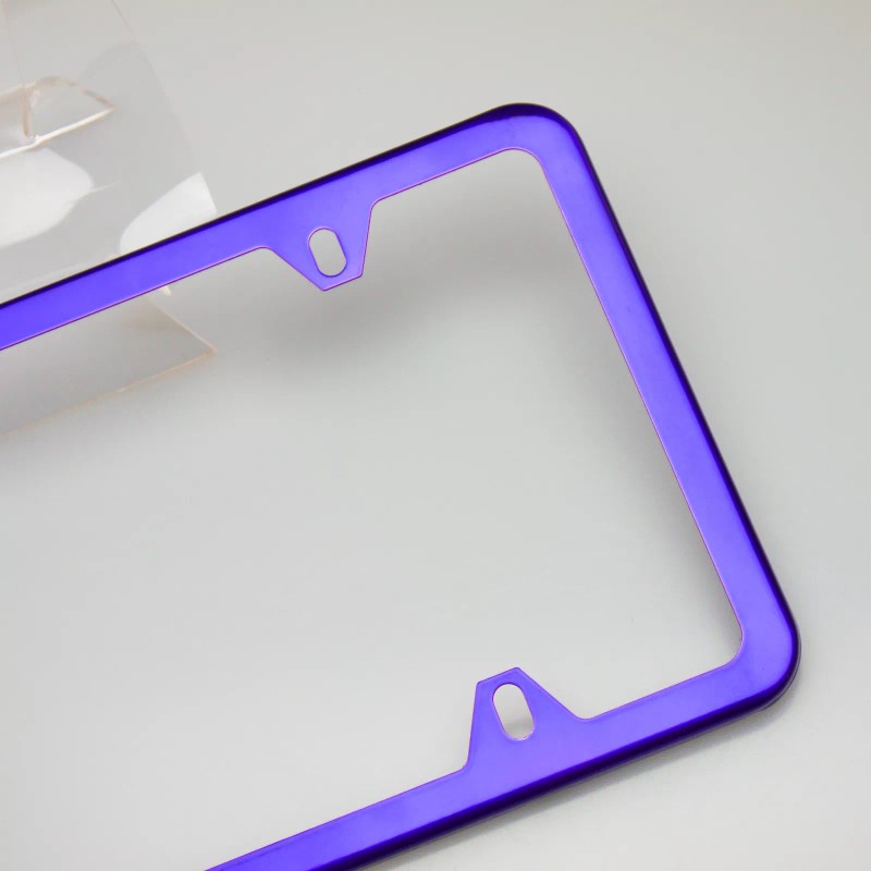 MotorVehicleParts 4Hole Slim Powder Coated Candy Purple Stainless Steel License
