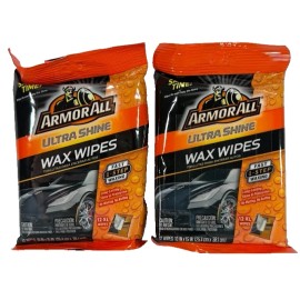 Armor All Lot Of 2 Armor All Ultra Shine Wax Wipes Fast Waxing Long Lasting 12 Wipes New