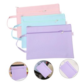FUNOMOCYA 3pcs File Organizer Bag Zipper Pouches for Office Supplies Pencil Case Pen Bag