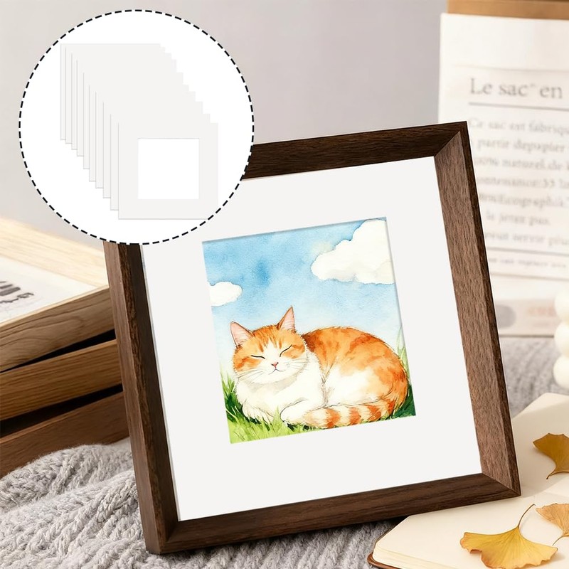 10pcs Picture Mounts, White Photo Mounts for Frames 8 X