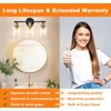 DLLT 3-Light Bathroom Light Fixtures: Black and Gold Modern Vanity