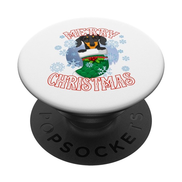 Dachshund Cute Dog In A Christmas Stocking Stuffer PopSockets Standard
