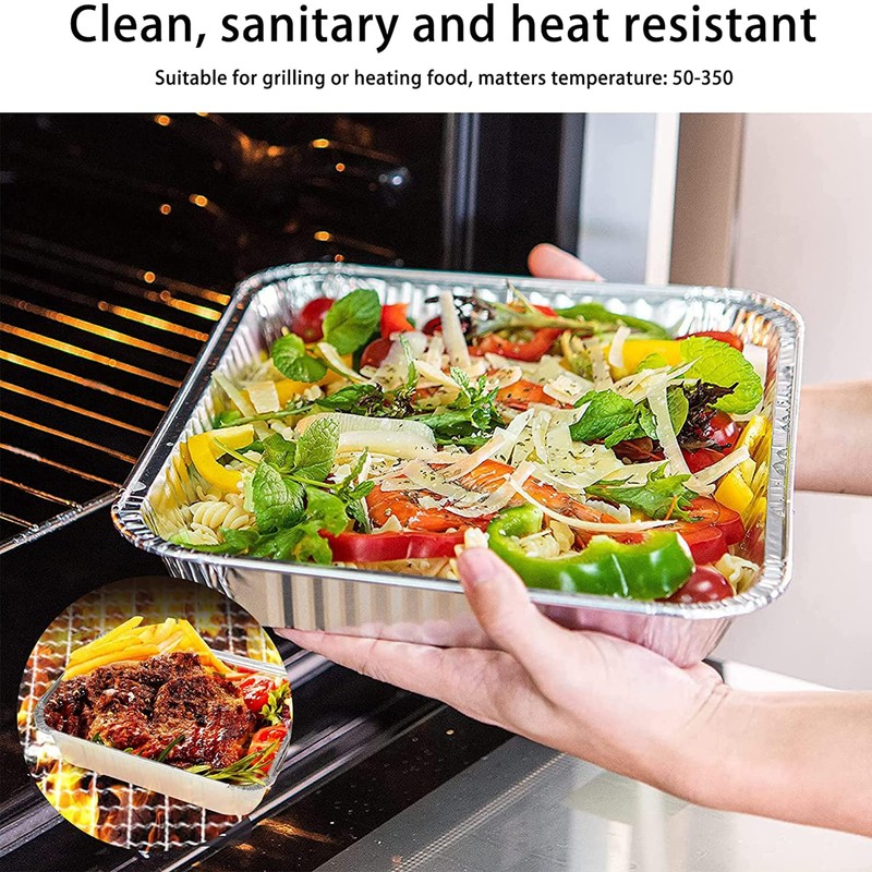 HOMESmith 10 Pack Aluminium Foil Trays with Lids Containers Strong