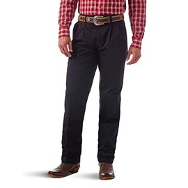 Wrangler mens Pleated Front Casual Pants, Black, 42W x 30L US