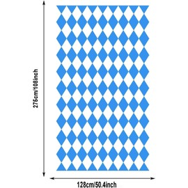 Pack of 3 Oktoberfest Tablecloths, Oktoberfest Bavarian Flag, Checked Tablecloth, Blue Diamonds, Bavarian Tablecloth for German Oktoberfest Party Decorations