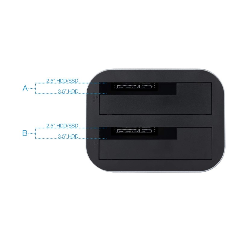 TOOQ TQDS-805G - Docking Station with Dual SATA Bay for