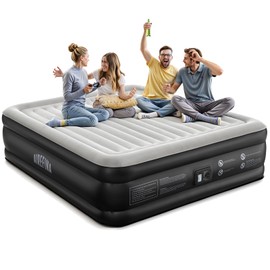 Airefina King Size Air Mattress with Built in Pump, 20 Raised Comfort Inflatable Mattress Upgraded Blow Up Mattress King for Guest Home Temporary, Air Bed, Colchon Inflable