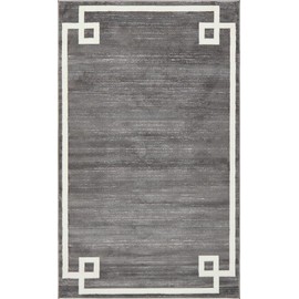 Unique Loom Uptown Collection by Jill Zarin Collection Greek Key Textured Modern Gray Area Rug (5' 0 x 8' 0)