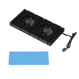 GK6 Dual PWM Fan VRAM Heatsink Adjustable Speed Backplane Memory Cooling Cooler for 3080 3070 Radiator0.5mm Pad 600