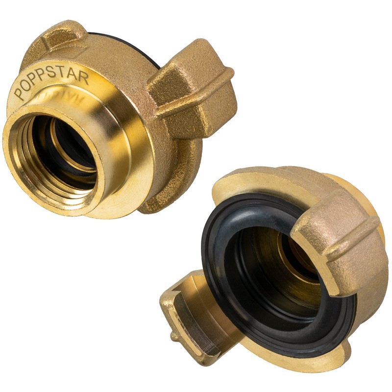 Poppstar Brass Quick Coupling 1/2 Inch Internal Thread (System Geka