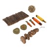 9Pcs Wooden Hamster Toys Arch Bridge Wooden Piece String Apple