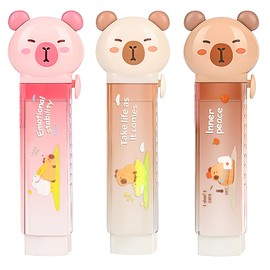 3Pcs Retractable Pencil Erasers, Cute Erasers,Capybara Eraser,Suitable for School Home Office Supplies